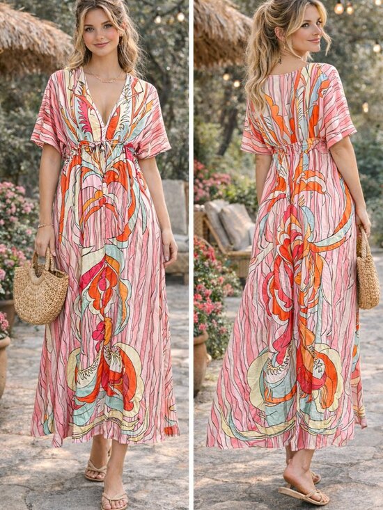 Unknown Dresses & Skirts - Boho Maxi Dress – Size Medium | Flowy Ankle Length | Colorful Print
